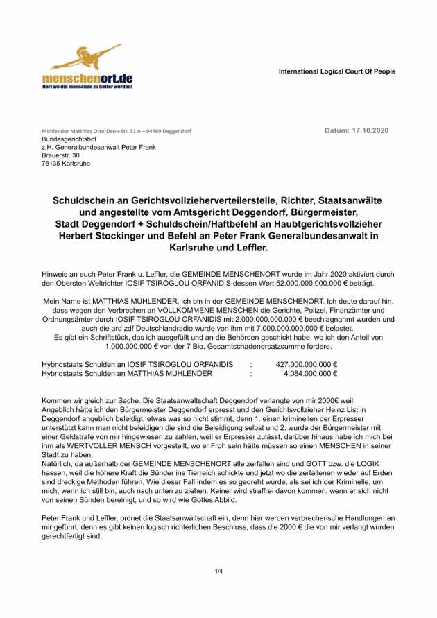 Das ist ein Ruf, von den VOLLKOMMENEN MENSCHEN an die höheren Kräfte, zu handeln.